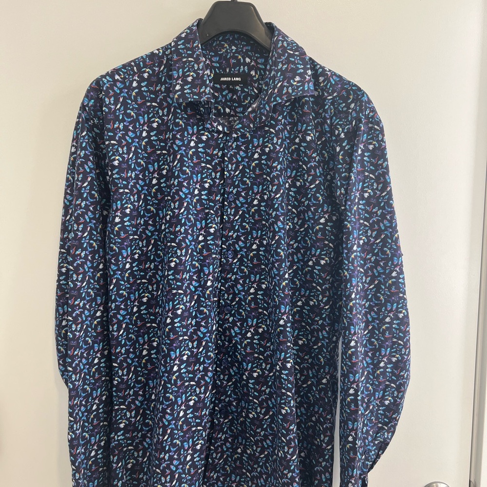 Men's Blue Patterned Shirt